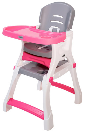 Silla Periquera Para Bebé Prinsel Caddy Convertible A Escritorio 2 En 1 Rosa Con Gris