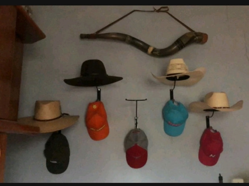 Conjunto 12 Porta Chapeu De Parede Com Cabide Em Aço Maciço