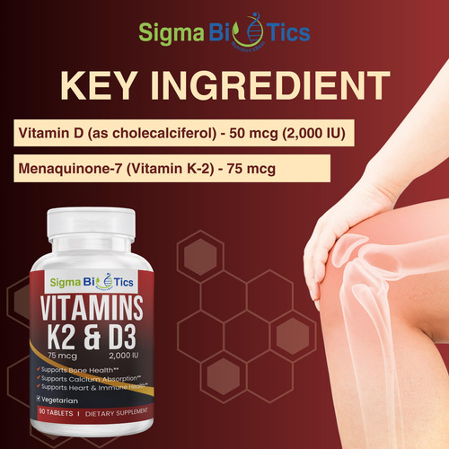 Sigmabiotics Vitamina D3 2000 Ui K2 75mcg 90 Tabletas