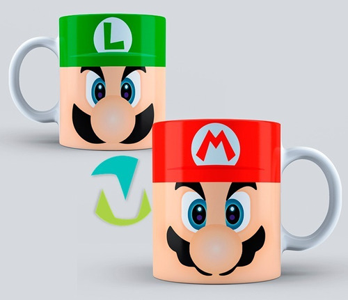 Kit Imprimible Taza Video Juego Mario Bros Png 15 Diseños 