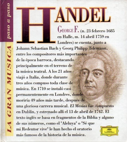 Handel La Musica Paso A Paso Cd Deusche Grammophon Y Libro 