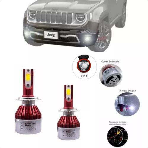 Par Lampada Led Farol Milha Não Acusa Painel Jeep Renegade