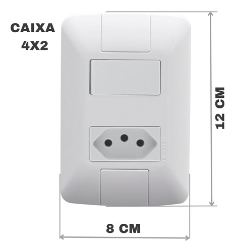 Kit 10 Interruptor Com Tomada Tramontina 10a 4x2 Branca