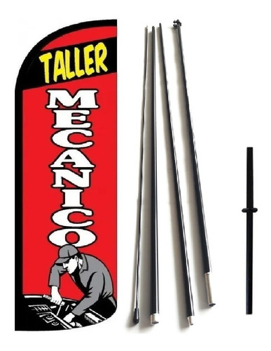 Taller Mecanico Bandera Estructura Y Estaca Publicitaria Com