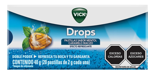 Vick Drops Pastillas Sabor Mentol Caramelo Macizo 