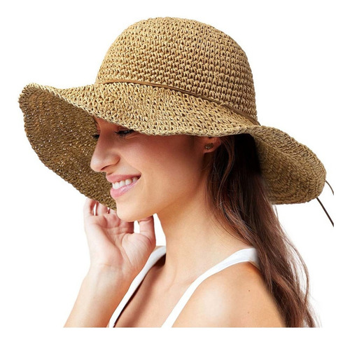 Sombrero For El Sol Plegable Sombrero De Playa De Paja