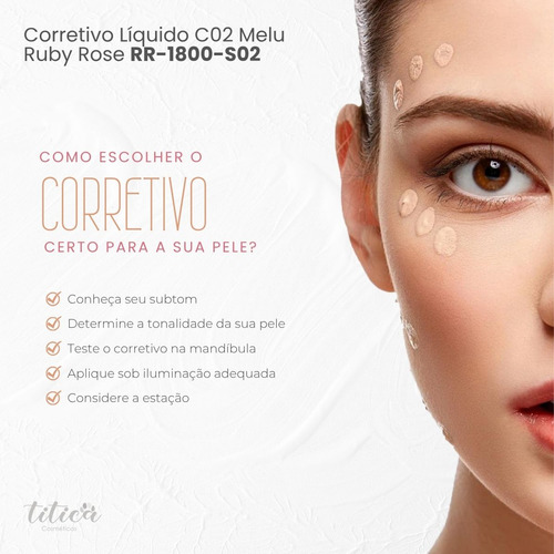 Corretivo Líquido C02 Melu Ruby Rose Não Craquela Original