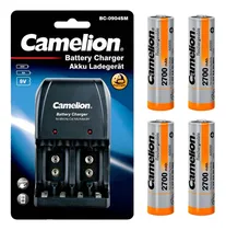 Comprar Cargador De Pilas Camelion + 4 Pilas Recargables Aa 2700mah