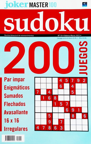 Sudoku Joker Master 100 N° 70 - 200 Juegos