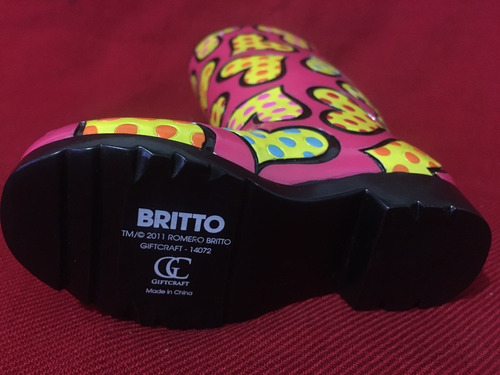 Remate De Bota De Lluvia Decorativa Romero Britto Original