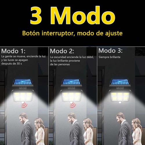 Imagen 3 de 9 de Lámpara Led De Solar Con Sensor Impermeables Aire Libre