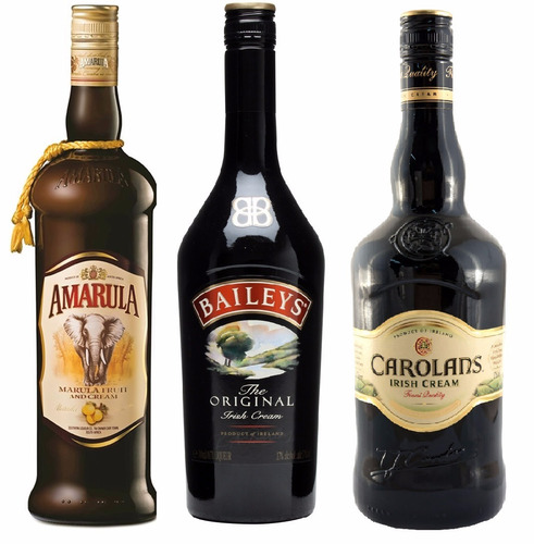 Amarula 750ml + Baileys 750ml + Carolans 700ml Novo Original