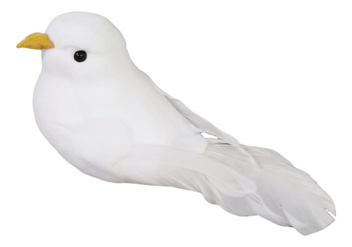 3 Ornamentos De Pássaros Artificiais Pomba De Penas Para