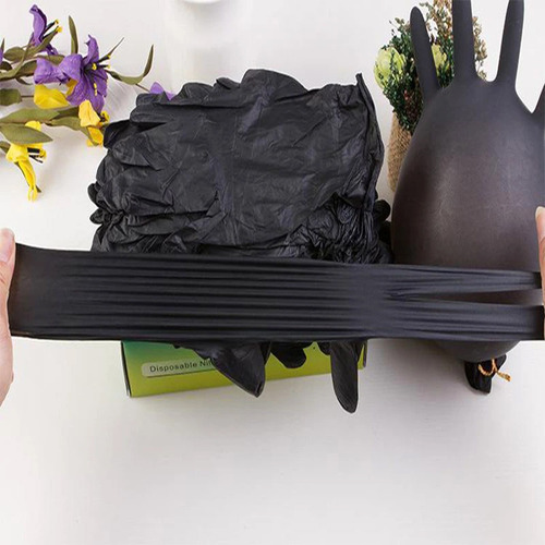 Guantes De Nitrilo Negros Dedos Texturizados (caja 100 Uds)