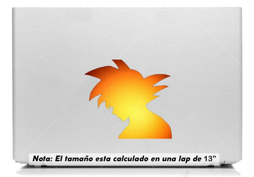 Vinil Sticker Laptop 15cm Dragon Z Goku Sombra Naranja 26