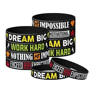 (paquete De 12) Pulseras De Silicona Motivadoras Dream...