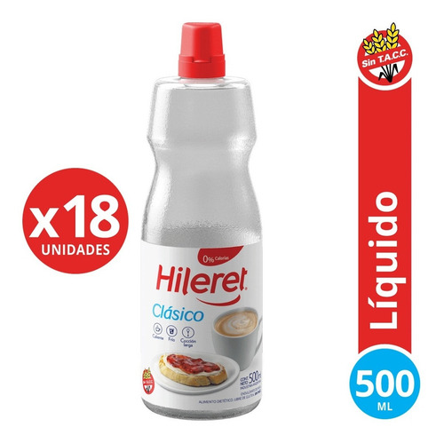Endulzante Hileret Clásico 500 Ml. Pack X 18