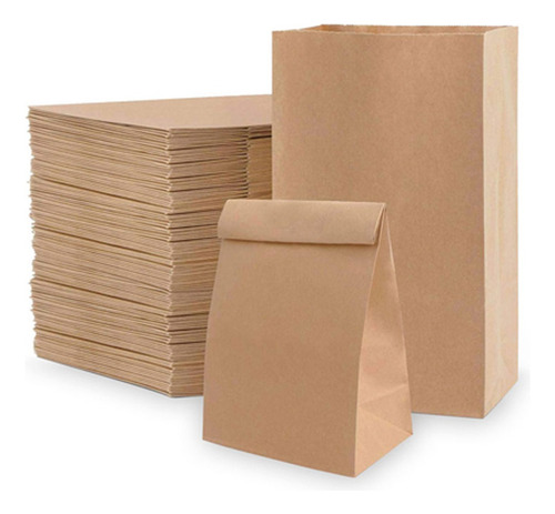 100 Bolsas Papel Kraft Delivery Envios Ecolog 36x26x12 X100u