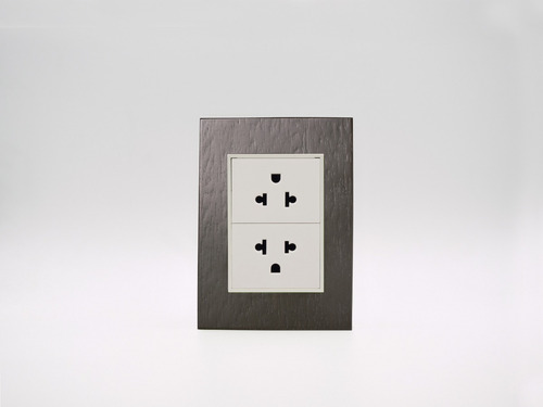 Placa Bauhaus Madera Wenge Y 2 Tomas C/t Linea Premium