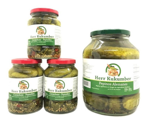 Imagen 2 de 5 de Pepinos Agridulces Dieteticos Alemanes Herr Kukumber 370ml