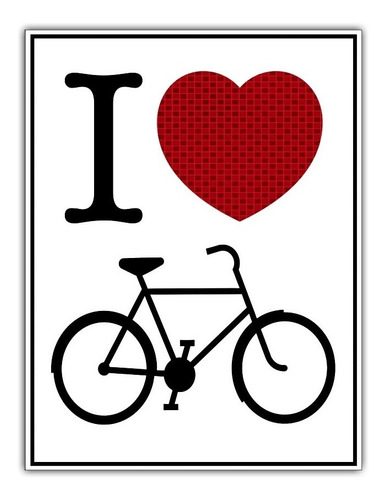 Poster Poster 65x85cm I Love Bike Decoração Bicicleta