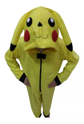 Pikachu Pokemon Fantasia Pijama Kigurumi Macacão Roupa Infantil A