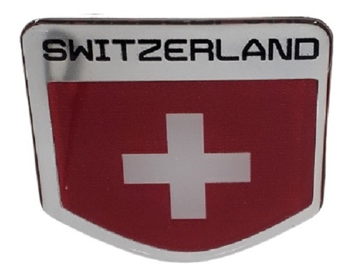 Emblema Bandeira Suiça Switzerland Colante Veiculo Resinada