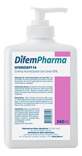 Crema Humectante Hydrosept Urea 10% Difem 340 Ml Amamedical