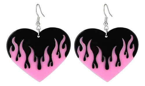 Aretes Corazon Para Mujeres Y Niñas Huecos Coloridos Y Diver