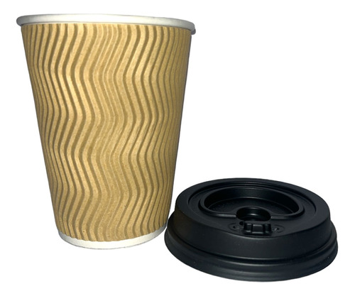 Pack Vaso-fajilla Y Tapa  Para Café 12oz,  100 Uds C/u. 