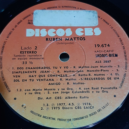Sin Tapa Disco Ruben Mattos Nuestra Ultima Cancion M0
