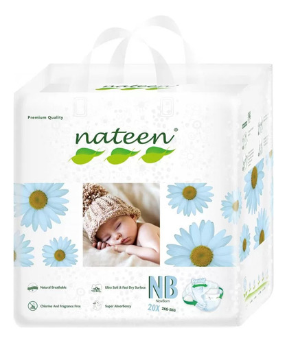 Pañal Nateen Baby Talla Rn (hasta 5 Kilos) 160 Pañales