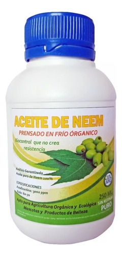 Aceite Neem Órganico Puro 250ml - mL a $200