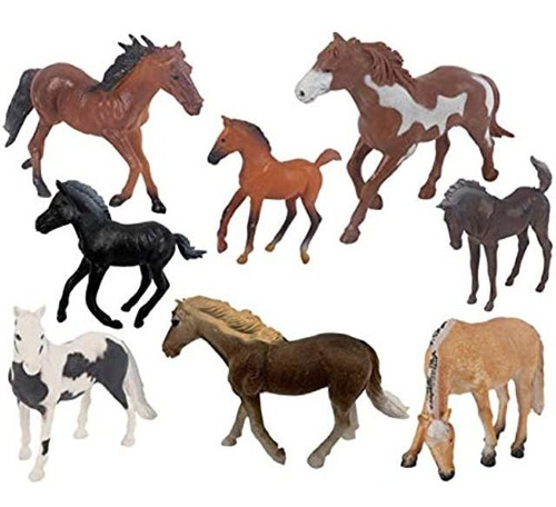 Yucan Juego De 8 Figuras De Caballo De Plástico Realistas D