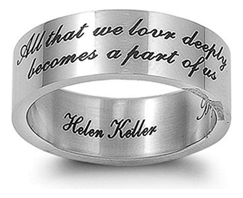 Anillo De Amor Para Hombre Y Mujer Helen Keller Quote Banda 