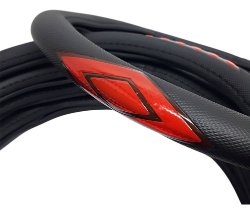 Cubre Volante Desing Reflex Rojo 36cm -estilo Y Diseño- Negro