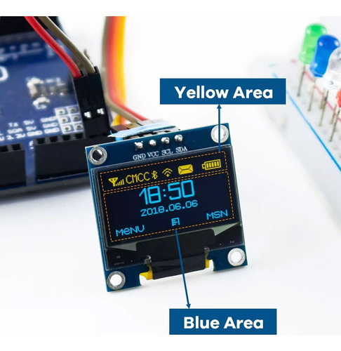 6 Pcs 0.96'' Oled I2c Pantalla 128x64 Para Arduino