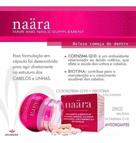 Naara Cabelo E Unhas 30 Caps Jeunesse