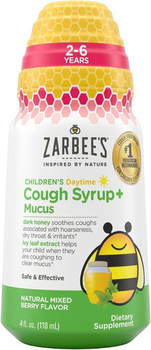 Zarbees Cough Syrup Mucus Children's Jarabe Para La Tos Día