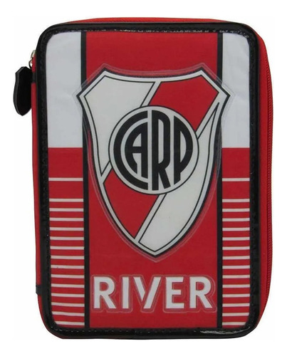 Cartuchera River Plate Futbol 1 Piso Cresko Color Rojo