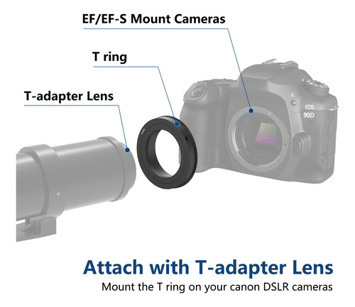 Lightdow Anillo Adaptador De Lente De Montura T/t2 Para Eos.