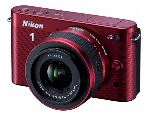Nikon 1 Cámara Digital J2 10.1 Mp Hd Con Lentes Vr De 0.39. Color Rojo