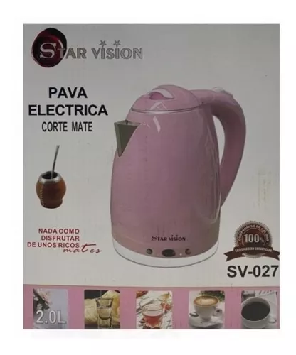 Jarra Pava Electrica Rosa Con Corte Para Mate 1.8