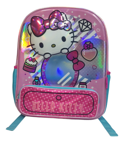 Mochila Hello Kitty Espejo Con Luces Ruz Escolar Primaria