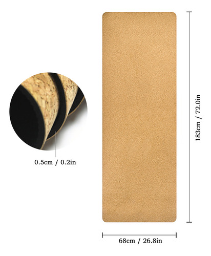 Esterilla De Yoga De Corcho: Ejercicio Natural, Antideslizan