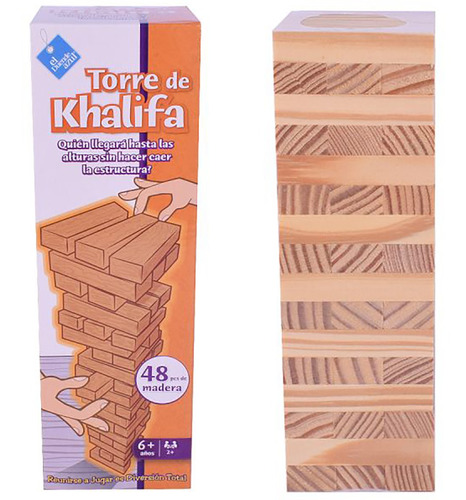 Juego Jenga De Mesa Torre De Madera Khalifa Pce 7396 Bigshop