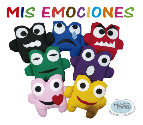 7 Muñecos Emociones, Terapéuticos Niños Hermosos Divertidos