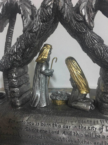 Imagen 4 de 10 de Nacimiento Pesebre Porta Vela De 33x20cm Importado Demdaco