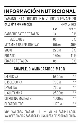 Imagen 2 de 7 de Mtor Bcaa Powder Evolution - Star Nutrition 290 Gr