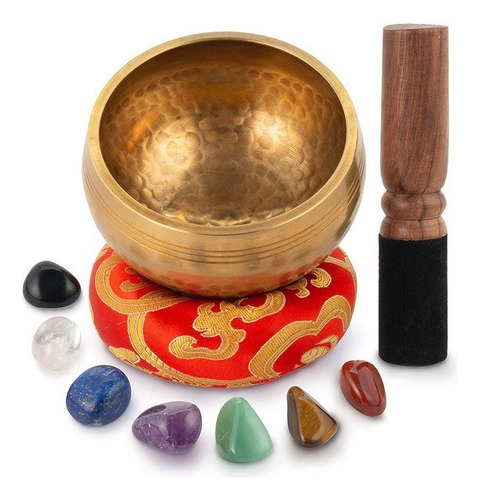 Juego De Cuencos Tibetanos De Meditación Y Piedra Chakra